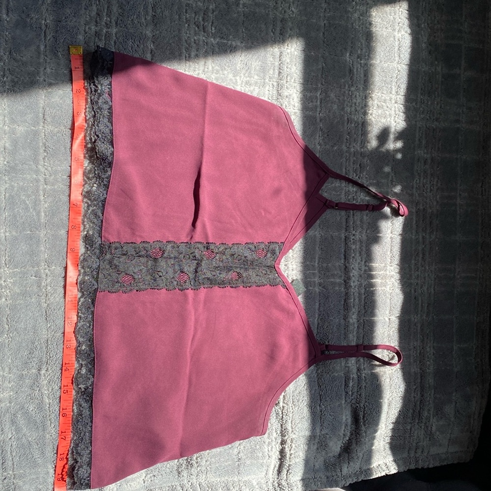 Purple with black lace crop blouse